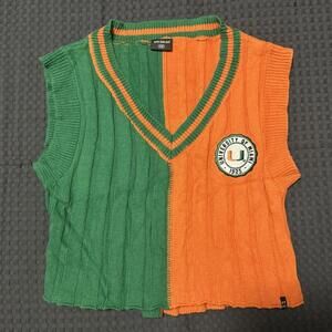University Of Miami Hurricanes Hype & Vice College Sweater Vest Women’s Size XS